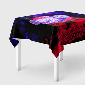 Скатерть 3D с принтом Токийский гуль Сова в Тюмени, 100% полиэстер (ткань не мнется и не растягивается) | Размер: 150*150 см | аниме | арт | клюв | краски | неон | огонь | перья | портал | сова