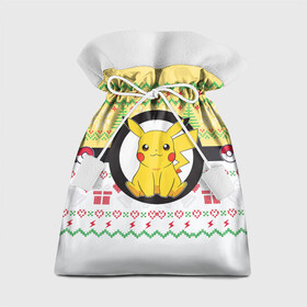 Подарочный 3D мешок с принтом Новогодний Пикачу | Pokemon в Тюмени, 100% полиэстер | Размер: 29*39 см | Тематика изображения на принте: pikachu | pokemon | pokemon pikachu | пикачу | покемон | покемон пикачу