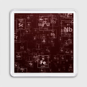 Магнит 55*55 с принтом Fe - Таблица Менделеева в Тюмени, Пластик | Размер: 65*65 мм; Размер печати: 55*55 мм | Тематика изображения на принте: fe | для студентов | для физиков | для химиков | железо | наука | таблица менделеева | ученым | физика | химия | элемент
