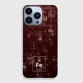 Чехол для iPhone 13 Pro с принтом Fe   Таблица Менделеева в Тюмени,  |  | fe | для студентов | для физиков | для химиков | железо | наука | таблица менделеева | ученым | физика | химия | элемент