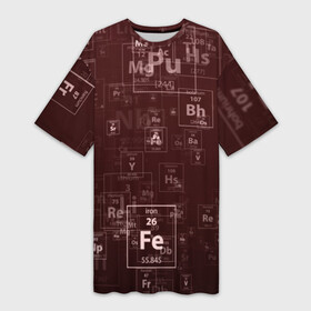 Платье-футболка 3D с принтом Fe  Таблица Менделеева в Тюмени,  |  | fe | для студентов | для физиков | для химиков | железо | наука | таблица менделеева | ученым | физика | химия | элемент