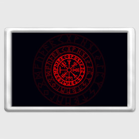 Магнит 45*70 с принтом Красный Вегвизир в Тюмени, Пластик | Размер: 78*52 мм; Размер печати: 70*45 | викинги | красный вегвизир | минимализм | руны | руны викингов | символ | символика