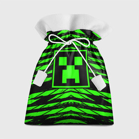 Подарочный 3D мешок с принтом Майнкрафт Крипер   Minecraft Creeper в Тюмени, 100% полиэстер | Размер: 29*39 см | creeper | minecraft | tnt | визер | гаст | голем | грифер | крипер | майнкрафт | моб | страж