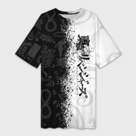 Платье-футболка 3D с принтом ТОКИЙСКИЕ МСТИТЕЛИ ЛОГО ЧЁРНО БЕЛОЕ в Тюмени,  |  | anime | draken | mikey | tokyorevengers | walhalla | аниме | вальгала | дракен | иероглифы | кэн | майки | манга | мандзиро | микки | рюгудзи | сано | символы | токийские мстители