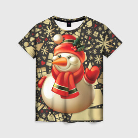 Женская футболка 3D с принтом СНЕГОВИК 2022 в Тюмени, 100% полиэфир ( синтетическое хлопкоподобное полотно) | прямой крой, круглый вырез горловины, длина до линии бедер | 2022 | newyear | детям | зима | красивый | лучшее | необычный | новый год | подарок | праздники | рождество | снеговик | топ