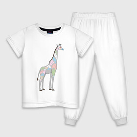 Детская пижама хлопок с принтом Волшебный жираф в Тюмени, 100% хлопок |  брюки и футболка прямого кроя, без карманов, на брюках мягкая резинка на поясе и по низу штанин
 | автралия | африка | волшебство | животное | жираф | зверь | мило | милота | мозаика | редкое животное | сказка | цвета | чудо | экзотика