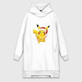 Платье-худи хлопок с принтом Пикачу Рождество в Тюмени,  |  | pikachu | pokemon | новогодний пикачу | новый год пикачу | пикачу | покемон | рождество