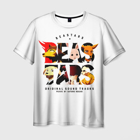 Мужская футболка 3D с принтом Логотип Beastars в Тюмени, 100% полиэфир | прямой крой, круглый вырез горловины, длина до линии бедер | anime | beastars | legosi | manga | regoshi | wolf | аниме | бастерс | беастарс | биастарс | бистар | брови | волк | выдающиеся звери | дегоси | животные | киби | кью | легом | легоси | легоши | мальчикволк | манга