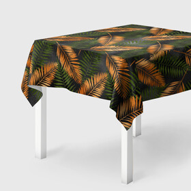 Скатерть 3D с принтом Африканские листья в Тюмени, 100% полиэстер (ткань не мнется и не растягивается) | Размер: 150*150 см | африка | листья | паттерн | тропики | цветы
