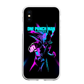 Чехол для iPhone XS Max матовый с принтом Неоновый Сайтама One Punch-Man в Тюмени, Силикон | Область печати: задняя сторона чехла, без боковых панелей | hagemanto | one punch man | one punchman | onepunchman | saitama | sensei | аниме | ван панч мен | ванпанчмен | лысый плащ | манга | сайтама | сильнейший человек | учитель | человек одинудар | человек одного удара