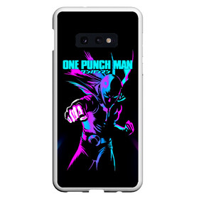 Чехол для Samsung S10E с принтом Неоновый Сайтама One Punch-Man в Тюмени, Силикон | Область печати: задняя сторона чехла, без боковых панелей | hagemanto | one punch man | one punchman | onepunchman | saitama | sensei | аниме | ван панч мен | ванпанчмен | лысый плащ | манга | сайтама | сильнейший человек | учитель | человек одинудар | человек одного удара