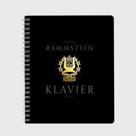 Тетрадь с принтом Rammstein XXI - Klavier в Тюмени, 100% бумага | 48 листов, плотность листов — 60 г/м2, плотность картонной обложки — 250 г/м2. Листы скреплены сбоку удобной пружинной спиралью. Уголки страниц и обложки скругленные. Цвет линий — светло-серый
 | lindemann | rammstein | ramstein | till lindemann | альбом | кристоф шнайдер | лоренц | метал | немецкая | оливер ридель | пауль ландерс | раммштайн | рамштайн | рихард круспе | рок группа | тилль линдеманн