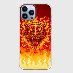 Чехол для iPhone 13 Pro Max с принтом Огненный тигр в пламени в Тюмени,  |  | огонь | пламя | символ года | тигр | хищник