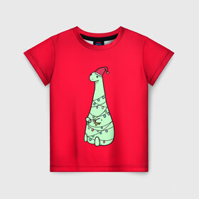 Детская футболка 3D с принтом ДИНОЗАВРИК  2022 в Тюмени, 100% гипоаллергенный полиэфир | прямой крой, круглый вырез горловины, длина до линии бедер, чуть спущенное плечо, ткань немного тянется | 2021 | 2022 | динозаврик | динозаврики | динозавры | для друга | для подруги | дракон | дракончик | монст | монстры | новый год | подарок | рекомендации