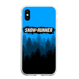 Чехол для iPhone XS Max матовый с принтом SNOWRUNNER СНОУРАННЕР ЛЕС в Тюмени, Силикон | Область печати: задняя сторона чехла, без боковых панелей | game | snow runner | snowrunner | грузовик | дальнобойщик | игра | симулятор | сноу раннер | сноураннер