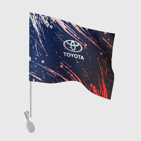 Флаг для автомобиля с принтом Toyota градиент. в Тюмени, 100% полиэстер | Размер: 30*21 см | auto | sport | toyota | авто | автомобиль | бренд | спорт | тойота
