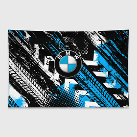 Флаг-баннер с принтом Следы от шин BMW в Тюмени, 100% полиэстер | размер 67 х 109 см, плотность ткани — 95 г/м2; по краям флага есть четыре люверса для крепления | bmw | bmw performance | m | motorsport | performance | бмв | моторспорт