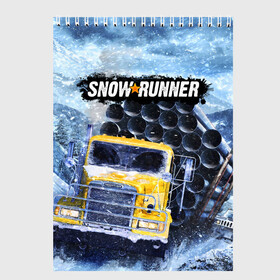 Скетчбук с принтом SNOWRUNNER ART СНОУРАННЕР АРТ в Тюмени, 100% бумага
 | 48 листов, плотность листов — 100 г/м2, плотность картонной обложки — 250 г/м2. Листы скреплены сверху удобной пружинной спиралью | game | snow runner | snowrunner | winter | грузовик | дальнобойщик | зима | игра | лес | симулятор | снег | сноу раннер | сноураннер