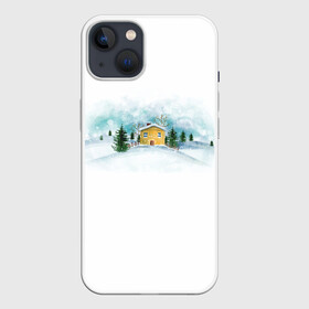 Чехол для iPhone 13 с принтом Нежность. Зимний пейзаж в Тюмени,  |  | зима | зимний пейзаж | нежность | новогодний | пейзаж | снег
