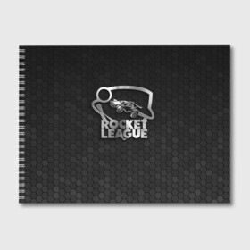 Альбом для рисования с принтом Rocket League Metal Logo в Тюмени, 100% бумага
 | матовая бумага, плотность 200 мг. | Тематика изображения на принте: auto | avto | car | race | rocket league | авто | гонки | машина | рокет лига | тачка