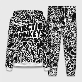 Женский костюм 3D (с толстовкой) с принтом Arctic monkeys Pattern в Тюмени,  |  | alternative | arctic monkeys | metall | music | rock | альтернатива | арктик монкейс | арктические обезьяны | металл | музыка | рок