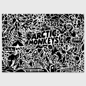 Поздравительная открытка с принтом Arctic monkeys Pattern в Тюмени, 100% бумага | плотность бумаги 280 г/м2, матовая, на обратной стороне линовка и место для марки
 | alternative | arctic monkeys | metall | music | rock | альтернатива | арктик монкейс | арктические обезьяны | металл | музыка | рок