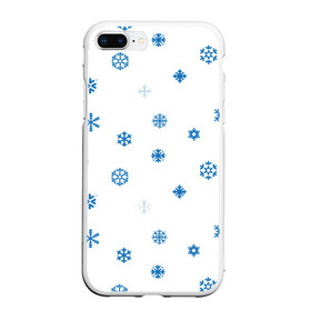 Чехол для iPhone 7Plus/8 Plus матовый с принтом Снег идёт в Тюмени, Силикон | Область печати: задняя сторона чехла, без боковых панелей | Тематика изображения на принте: мороз | новогодний | новый год | паттерн | рождественски | рождество | сезон | снег | снегопад | снежинки | хима | холод | холодно