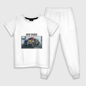 Детская пижама хлопок с принтом Snow Runner 2022 в Тюмени, 100% хлопок |  брюки и футболка прямого кроя, без карманов, на брюках мягкая резинка на поясе и по низу штанин
 | груз | грязь | зима | машины | месиво | мотор | техника | товар