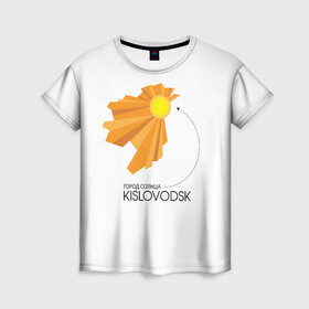 Женская футболка 3D с принтом Я люблю Кисловодск в Тюмени, 100% полиэфир ( синтетическое хлопкоподобное полотно) | прямой крой, круглый вырез горловины, длина до линии бедер | кавказ | кисловодск | кмв | курорт | я люблю кисловодск