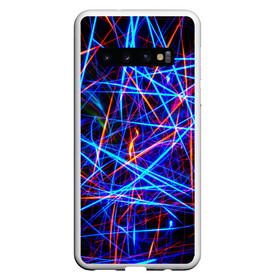 Чехол для Samsung Galaxy S10 с принтом NEON LINES Glowing Lines Effect в Тюмени, Силикон | Область печати: задняя сторона чехла, без боковых панелей | Тематика изображения на принте: rave neon | живые линии | неновые лучи | неон | неоновая лампа | неоновая ночь | неоновые ленты | неоновые линии разных цветов | неоновый рейв | светящиеся линии | флекс неон | эффект неона