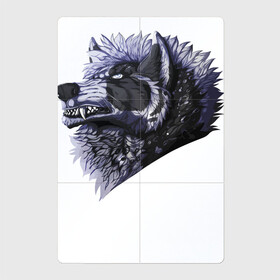 Магнитный плакат 2Х3 с принтом Свирепый крутой волчара в Тюмени, Полимерный материал с магнитным слоем | 6 деталей размером 9*9 см | ears | eyes | fangs | jaw | muzzle | nose | skin | wolf | волк | глаза | клыки | нос | пасть | уши