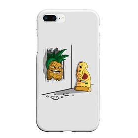 Чехол для iPhone 7Plus/8 Plus матовый с принтом HERES PINEAPPLE в Тюмени, Силикон | Область печати: задняя сторона чехла, без боковых панелей | here | is | johnny | mem | meme | memes | pineapple | pizza | shining | ананас | джонни | мем | мемы | пица | пицца | сияние | это