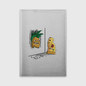 Обложка для автодокументов с принтом HERES PINEAPPLE в Тюмени, натуральная кожа |  размер 19,9*13 см; внутри 4 больших “конверта” для документов и один маленький отдел — туда идеально встанут права | Тематика изображения на принте: here | is | johnny | mem | meme | memes | pineapple | pizza | shining | ананас | джонни | мем | мемы | пица | пицца | сияние | это