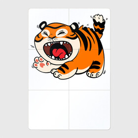 Магнитный плакат 2Х3 с принтом Злой рычащий тигр в Тюмени, Полимерный материал с магнитным слоем | 6 деталей размером 9*9 см | 2022 | год тигра | новый год | новый год 2022 | символ года | тигр | тигренок | тигрица | тигры