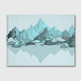 Альбом для рисования с принтом Голубой горный пейзаж с темно-серыми тенями в Тюмени, 100% бумага
 | матовая бумага, плотность 200 мг. | Тематика изображения на принте: голубые горы | горный | горный массив | горный пейзаж | горы | горы в снегу | для сноуборда | для туристов | заснеженные горы | зимние горы | зимний | лыжный | снежные горы | сноуборд
