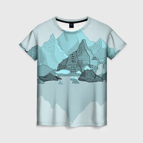 Женская футболка 3D с принтом Голубой горный пейзаж с темно-серыми тенями в Тюмени, 100% полиэфир ( синтетическое хлопкоподобное полотно) | прямой крой, круглый вырез горловины, длина до линии бедер | голубые горы | горный | горный массив | горный пейзаж | горы | горы в снегу | для сноуборда | для туристов | заснеженные горы | зимние горы | зимний | лыжный | снежные горы | сноуборд