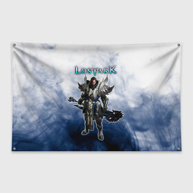Флаг-баннер с принтом Lost Ark Воин Берсерк в Тюмени, 100% полиэстер | размер 67 х 109 см, плотность ткани — 95 г/м2; по краям флага есть четыре люверса для крепления | berserk | lost ark | warrior | берсерк | воин | воин берсерк | лост арк