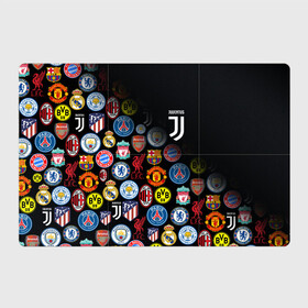 Магнитный плакат 3Х2 с принтом JUVENTUS LOGOBOMBING SPORT в Тюмени, Полимерный материал с магнитным слоем | 6 деталей размером 9*9 см | Тематика изображения на принте: black white | cr7 | fc juventus | football | juve | juventus | ronaldo | sport | бык | роналдо | роналду | спорт | футбол | чёрно белый | ювентус