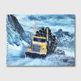Альбом для рисования с принтом SnowRunner грузовик в Тюмени, 100% бумага
 | матовая бумага, плотность 200 мг. | auto | car | mudrunner | snow runner | snowrunner | авто | бездорожье | внедорожник | вождение | грузовик | дальнобойщики | машина | симулятор | снег | тягач | фура
