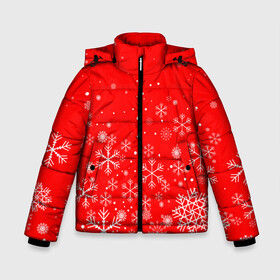 Зимняя куртка для мальчиков 3D с принтом Летящие снежинки в Тюмени, ткань верха — 100% полиэстер; подклад — 100% полиэстер, утеплитель — 100% полиэстер | длина ниже бедра, удлиненная спинка, воротник стойка и отстегивающийся капюшон. Есть боковые карманы с листочкой на кнопках, утяжки по низу изделия и внутренний карман на молнии. 

Предусмотрены светоотражающий принт на спинке, радужный светоотражающий элемент на пуллере молнии и на резинке для утяжки | 2022 | happy new year | merry christmas | год тигра | зима близко | нг | новогодний | новогодний тигр | новый год | новый год 2022 | рождество | символ 2022 года | снежинки