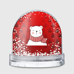 Игрушка Снежный шар с принтом МЕДВЕЖОНОК УМКА БЕЛЫЙ МИШКА в Тюмени, Пластик | Изображение внутри шара печатается на глянцевой фотобумаге с двух сторон | 2021 | new year | деда мороза | друг | ёлка | ёлочка | к нам приходит | как у всех | клауса | костюм | красный | медведь | медвежонок | новогодний | новый год | праздник | рекомендации | рождество | санты | узор