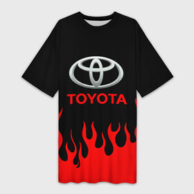 Платье-футболка 3D с принтом Toyota, Тойота Огонь в Тюмени,  |  | auto | sport | toyota | авто | автомобиль | автомобильные | бренд | марка | машины | спорт | спортивный | тойота