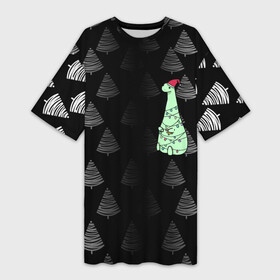 Платье-футболка 3D с принтом ДИНОЗАВРИК В СТИЛЕ НОВОГО ГОДА в Тюмени,  |  | 2021 | new year | в топе | деда мороза | динозавр | динозаврик | ёлочки | к нам приходит | как у всех | клауса | костюм | новогодний | новый год | праздник | рекомендации | рождество | санты | снег | снежинки