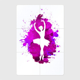 Магнитный плакат 2Х3 с принтом Балерина силуэт в красках в Тюмени, Полимерный материал с магнитным слоем | 6 деталей размером 9*9 см | ballerina | ballet | dance | girl | артист балета | балерина | балет | брызги краски | девушка | девушка танцует | искусство | краска | пуанты | силуэт | танец | танцовщица | танцующая девушка | танцы | хареография