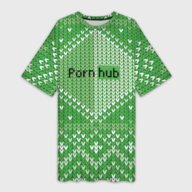 Платье-футболка 3D с принтом Porn Hub  новогодний в Тюмени,  |  | holiday | hype | new year | pattern | новый год | праздник | узор | хайп