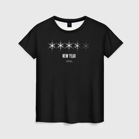 Женская футболка 3D с принтом NEW YEAR - LOADING в Тюмени, 100% полиэфир ( синтетическое хлопкоподобное полотно) | прямой крой, круглый вырез горловины, длина до линии бедер | 2022 | bad | christmas | cold | hipster | ho | klaus | loading | merry | new | santa | snow | winter | year | год | дед | загрузка | зима | к | клаус | мороз | нам | новый | праздник | приходит | рождество | санта | снег | хипстер 