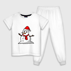 Детская пижама хлопок с принтом Двухсторонний снеговик в Тюмени, 100% хлопок |  брюки и футболка прямого кроя, без карманов, на брюках мягкая резинка на поясе и по низу штанин
 | snowman | большой снеговик | снеговик новогодний | снеговик с морковкой | снеговик с руками палками | снеговик с угольками глазками | снеговик спиной | снежная баба | снежный человек