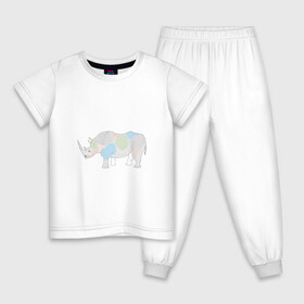 Детская пижама хлопок с принтом Волшебный носорог в Тюмени, 100% хлопок |  брюки и футболка прямого кроя, без карманов, на брюках мягкая резинка на поясе и по низу штанин
 | африка | волшебство | животное | животные | звери | зверь | мило | милота | носорог | пятна | пятнистый | разноцветный | сказка | экзотика