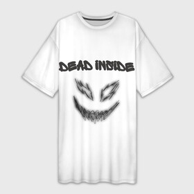 Платье-футболка 3D с принтом Zxc Smile в Тюмени,  |  | dead inside | demon | depression | dota 2 | drain | phonk | smile | tilted | zxc | zxcursed
