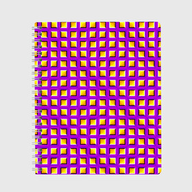 Тетрадь с принтом Фиолетовый Фон с Желтыми Квадратами (Иллюзия Движения) в Тюмени, 100% бумага | 48 листов, плотность листов — 60 г/м2, плотность картонной обложки — 250 г/м2. Листы скреплены сбоку удобной пружинной спиралью. Уголки страниц и обложки скругленные. Цвет линий — светло-серый
 | абстракция | аум | галлюцинация | зазеркалье | игра ума | иллюзии | индиго | майя | мантра | медитация | мираж | неон | нирвана | обман зрения | ом | оптические иллюзии | просветление | психоделика